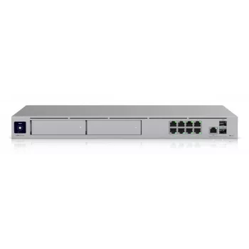 Valdomas jungiklis UBIQUITI UniFi Dream Machine Pro Max, 9 prievadų 2,5G Ethernet, 1U stovas, 2×SFP+, 10G palaikymas, 60W galia