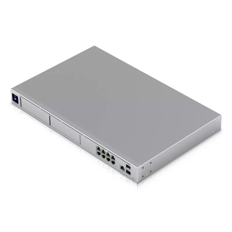 Valdomas jungiklis UBIQUITI UniFi Dream Machine Pro Max, 9 prievadų 2,5G Ethernet, 1U stovas, 2×SFP+, 10G palaikymas, 60W galia