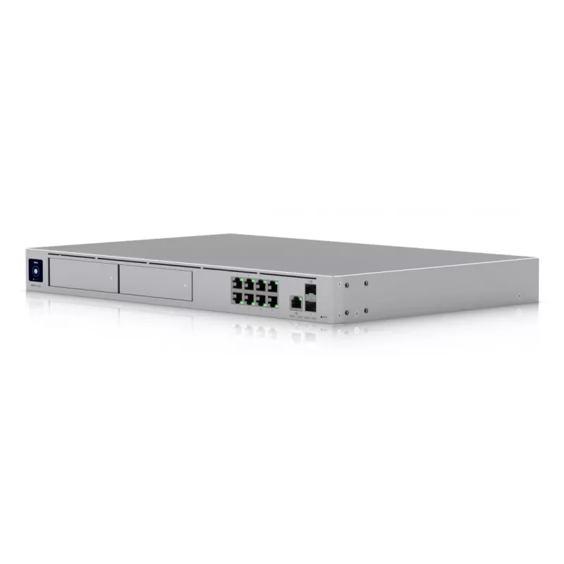 Valdomas jungiklis UBIQUITI UniFi Dream Machine Pro Max, 9 prievadų 2,5G Ethernet, 1U stovas, 2×SFP+, 10G palaikymas, 60W galia