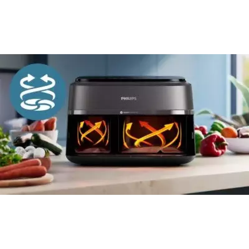 Karšto oro gruzdintuvė Philips 3000 serija NA351/00 – 9 L, 2750 W, 8 programų, Rapid Air