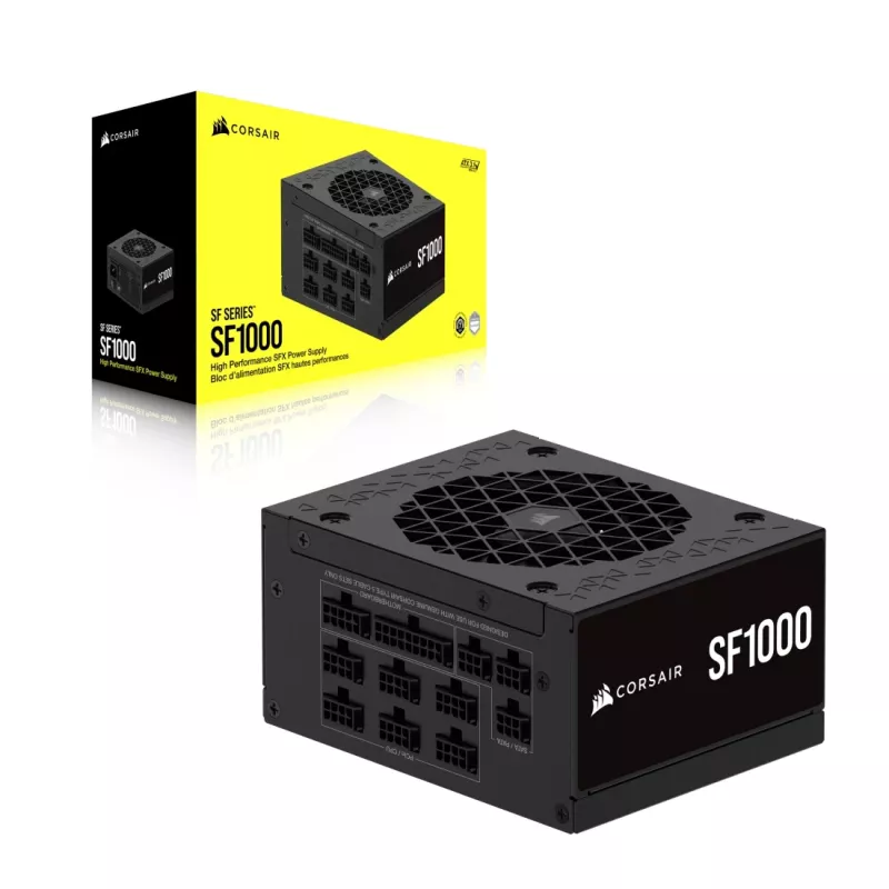 Maitinimo blokas CORSAIR CP-9020257-EU — 1000 W, 24-pin ATX, 80 PLUS Gold, 140 mm ventiliatorius, juodas