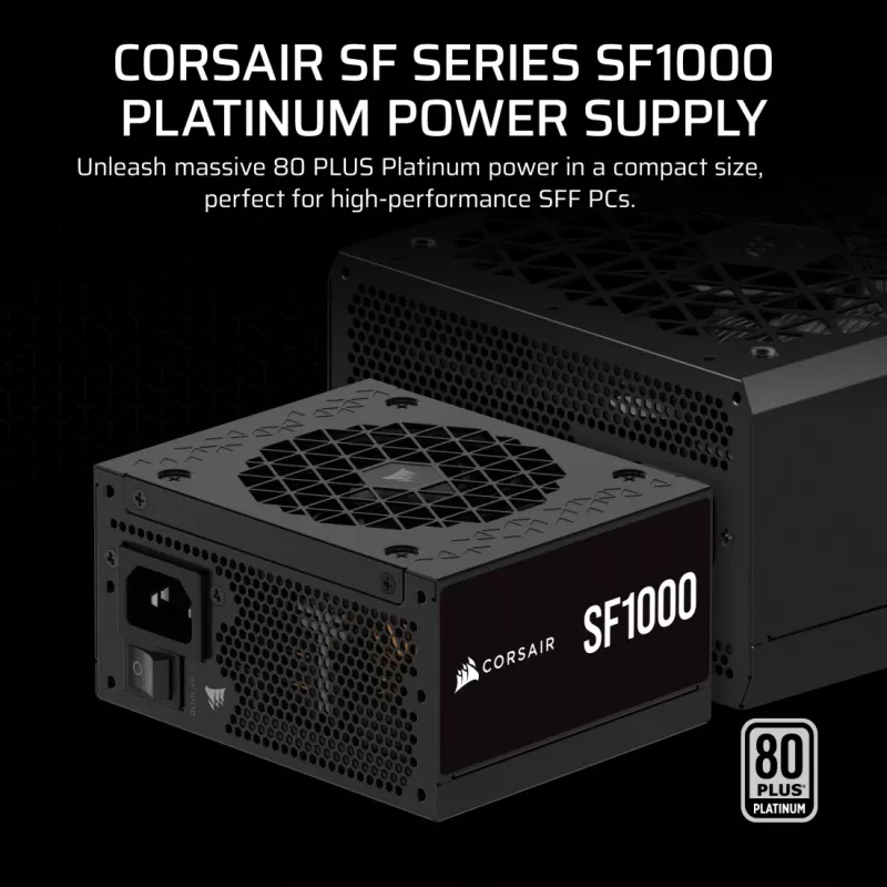 Maitinimo blokas CORSAIR CP-9020257-EU — 1000 W, 24-pin ATX, 80 PLUS Gold, 140 mm ventiliatorius, juodas