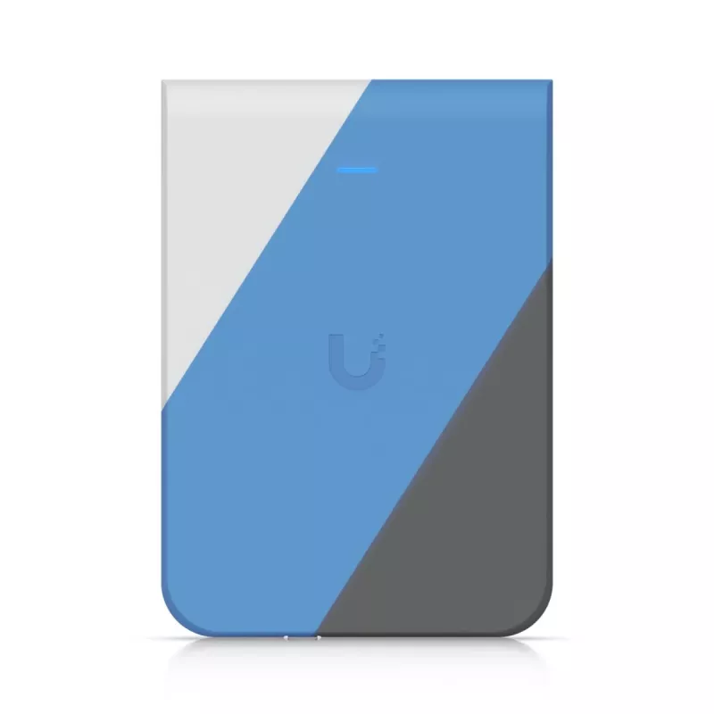 Prieigos taškas UBIQUITI U7 Pro Wall — sieninis Wi‑Fi 6 AP, 2.4/5/6 GHz, 6 erdvinių srautų, 2500 Mbps LAN, PoE (44–57 V), vidaus, baltas