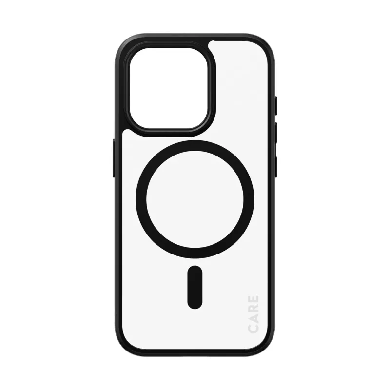 PanzerGlass CARE™ by ® Urban Combat dėklas iPhone 15 Pro, permatomas su juodais MagSafe akcentais