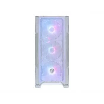 PC korpusas MSI MAG FORGE M100R Midi Tower permatomas, baltas