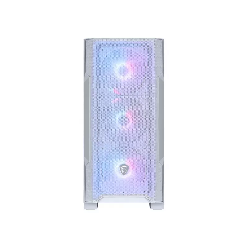 PC korpusas MSI MAG FORGE M100R Midi Tower permatomas, baltas