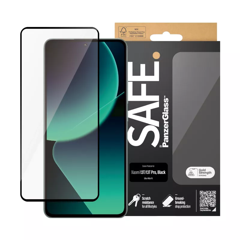 PanzerGlass SAFE. by ® Ekrano apsauga Xiaomi 13T | 13T Pro | Ultra-Wide Fit