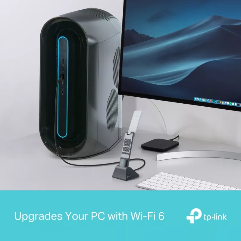 Belaidis USB adapteris TP-Link Archer AX3000 (Archer TX50UH) – dviejų juostų Wi‑Fi 6, USB 3.2 Gen1, iki 3000 Mbps, vidinė antena, Windows 11