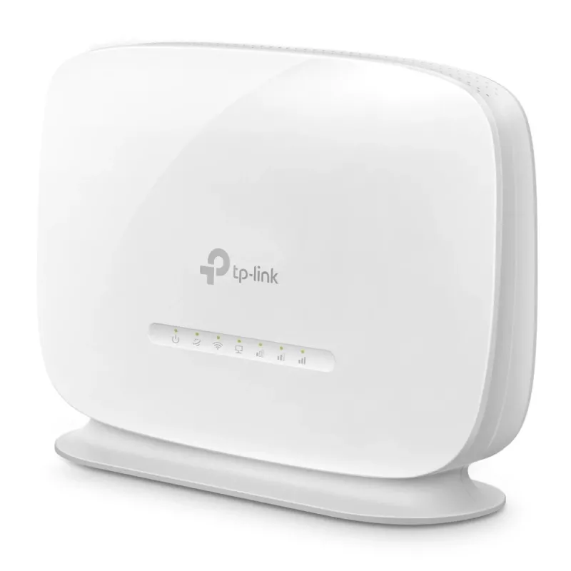TP-Link 300 Mbps belaidis N 4G LTE maršrutizatorius, Wi-Fi 4 (802.11n), vienos juostos (2,4 GHz), Ethernet LAN, 4G, baltas, stalinis