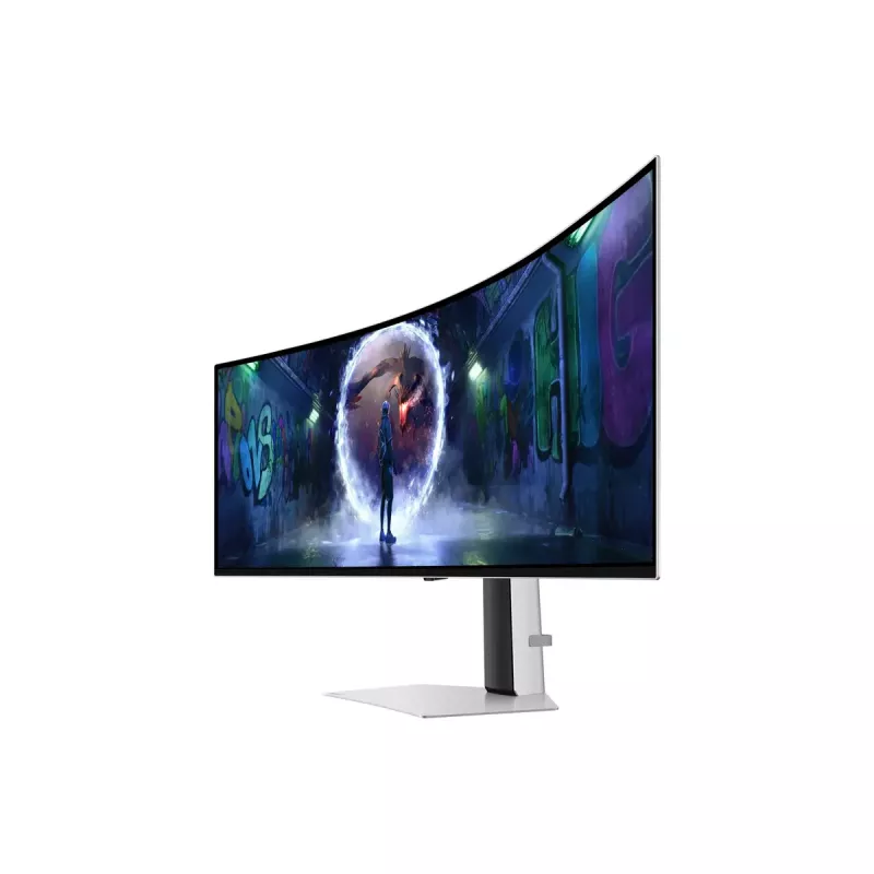 49 colių OLED lenktas monitorius Samsung S49DG934SU – 5120×1440 Dual QHD, 32:9, 0,03 ms, USB hub, VESA, aukštis reguliuojamas, sidabrinis