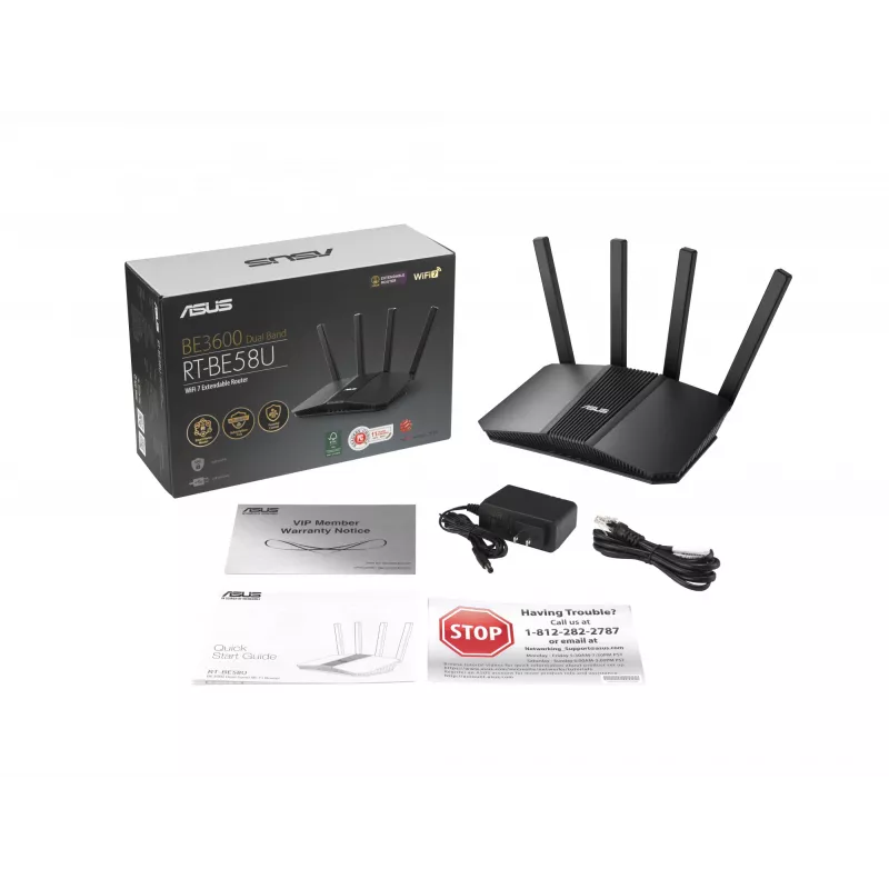 ASUS RT-BE58U V2 belaidis maršrutizatorius 2.5 Gigabit Ethernet dvejų juostų (2,4 GHz / 5 GHz) juodas