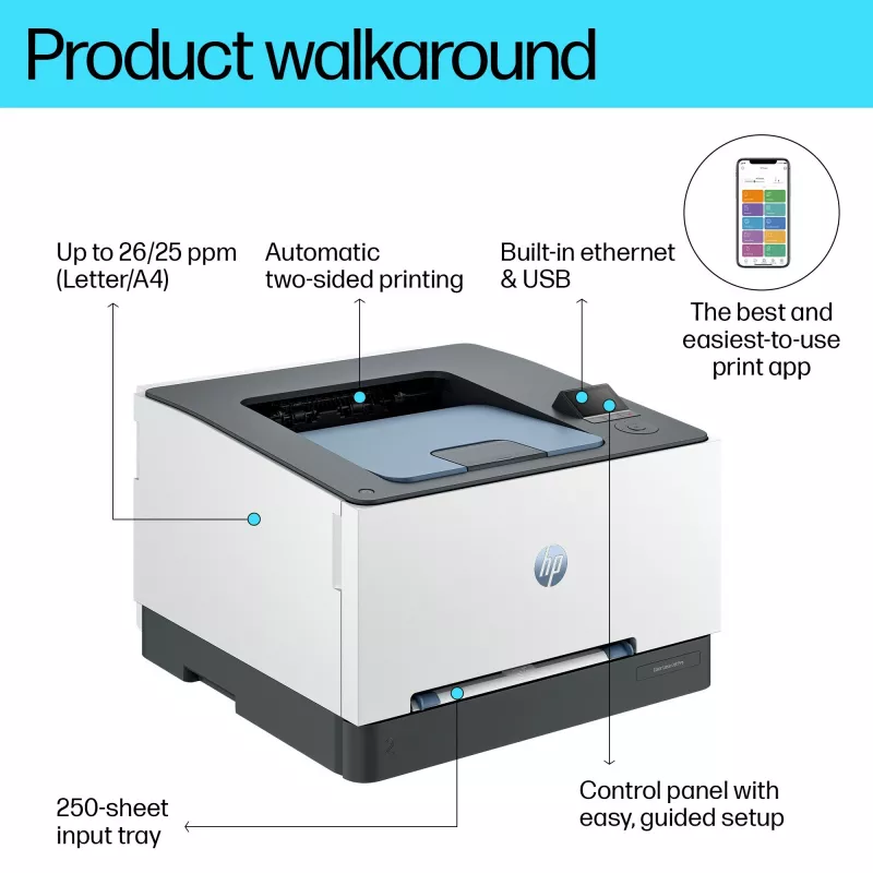 HP Color LaserJet Pro 3202dn spalvotas lazerinis spausdintuvas, A4, 25 ppm, dvipusis spausdinimas