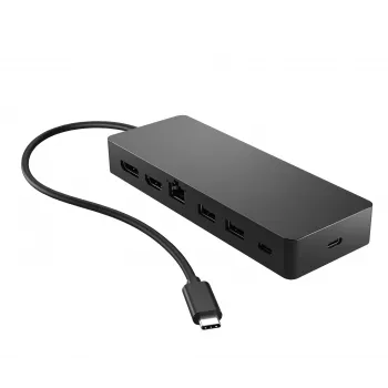 HP Universal USB-C Multiport Hub, laidinis, USB 3.2 Gen 2 (3.1 Gen 2) Type-C, 10/100/1000 Mbit/s, juoda, 4K Ultra HD