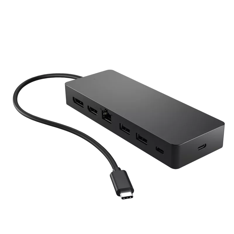 HP Universal USB-C Multiport Hub, laidinis, USB 3.2 Gen 2 (3.1 Gen 2) Type-C, 10/100/1000 Mbit/s, juoda, 4K Ultra HD