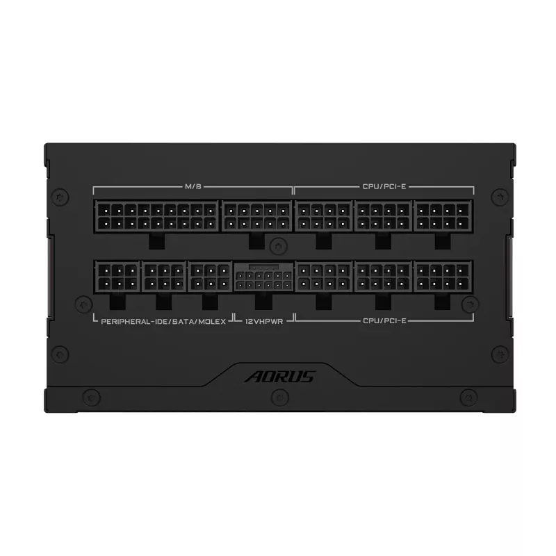 GIGABYTE AORUS ELITE P1000W ICE Maitinimo blokas - PCIe 5.0, 80 PLUS Platinum, visiškai modulinis, 120 mm ventiliatorius, ATX 3.0 suderinamas, EU kištukas