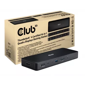 CLUB3D CSV-1583 dokų stotelė / prievadų replikatorius Laidinis Thunderbolt 4 Juoda