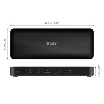 CLUB3D CSV-1583 dokų stotelė / prievadų replikatorius Laidinis Thunderbolt 4 Juoda