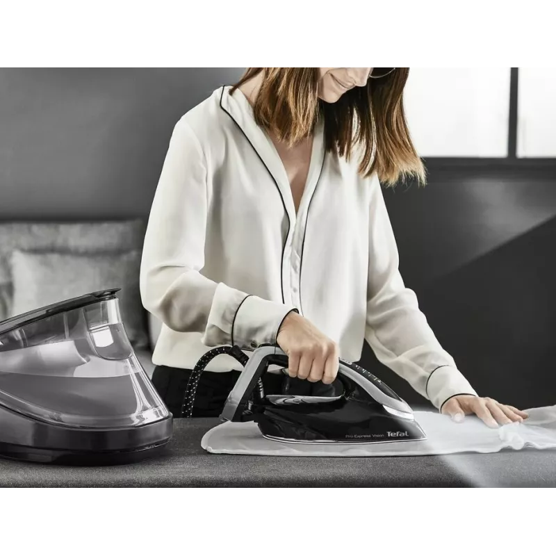 Tefal Pro Express Vision GV9821 3000 W 1,2 L Durilium AirGlide Autoclean padas Juoda, Sidabrinė