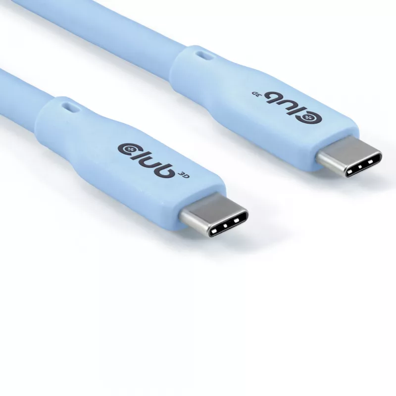 CLUB3D USB C laidas mėlynas, 2 m, USB C, USB C, USB4 Gen 2x2, 20 Gbit/s, Mėlyna