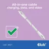 USB C laidas CLUB3D CAC-3001 2m USB4 Gen 3x2 baltas
