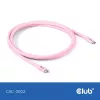 USB C laidas CLUB3D CAC-3002 2m USB4 Gen 3x2 Rožinis