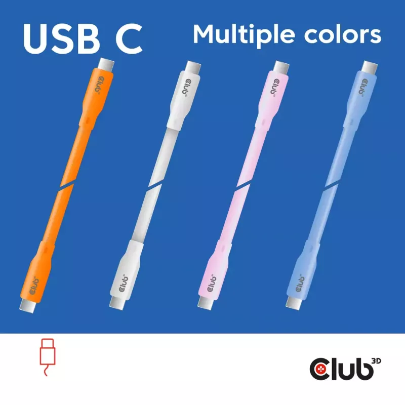 USB C laidas CLUB3D CAC-3002 2m USB4 Gen 3x2 Rožinis