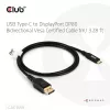 USB-C į DisplayPort 2.1 laidas, club 3d CAC-1559, dvipusis, VESA DP80 sertifikuotas, 1 m
