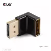 Adapteris Club 3D DisplayPort vyriškas į DisplayPort 1.4 moterišką 90° kampu, palaiko 4K@120Hz