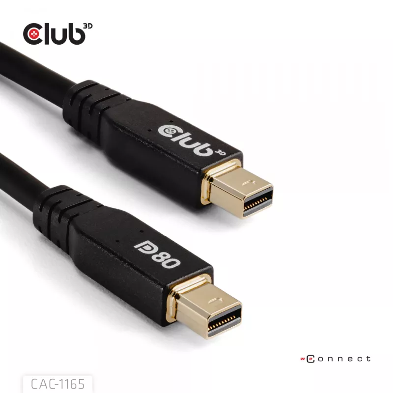 CLUB3D MiniDisplayPort™ į MiniDisplayPort dvikryptis VESA DP80 sertifikuotas kabelis M/M 1m/3.28ft