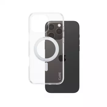 PanzerGlass CARE™ by ® Dėklas Skaidrus su Sidabriniu Pėdeliu ir MagSafe iPhone 16 Pro Max