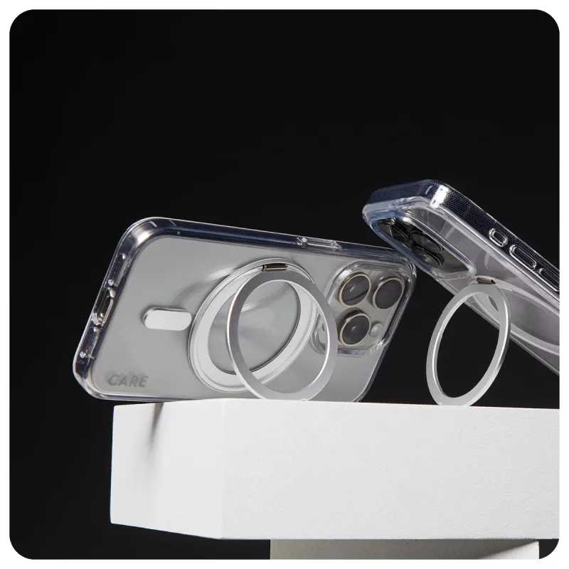 PanzerGlass CARE™ by ® Dėklas Skaidrus su Sidabriniu Pėdeliu ir MagSafe iPhone 16 Pro Max