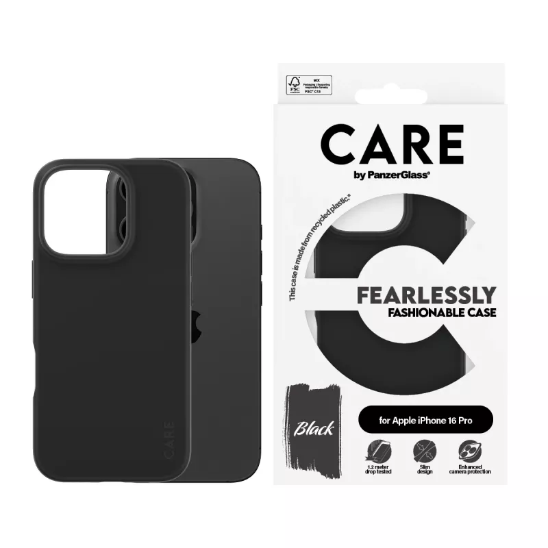 PanzerGlass CARE™ by ® Case Black iPhone 16 Pro dėklas, juodas