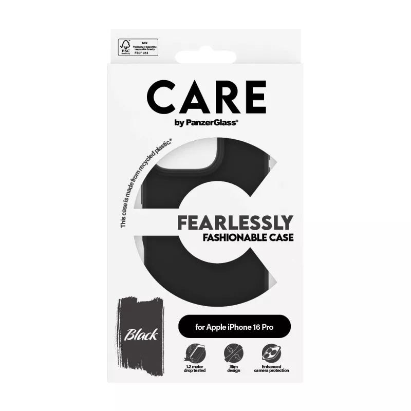 PanzerGlass CARE™ by ® Case Black iPhone 16 Pro dėklas, juodas