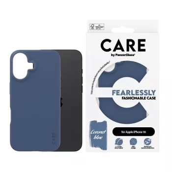 PanzerGlass CARE by Fashionable Case Blue iPhone 16 – mėlynas permatomas dėklas
