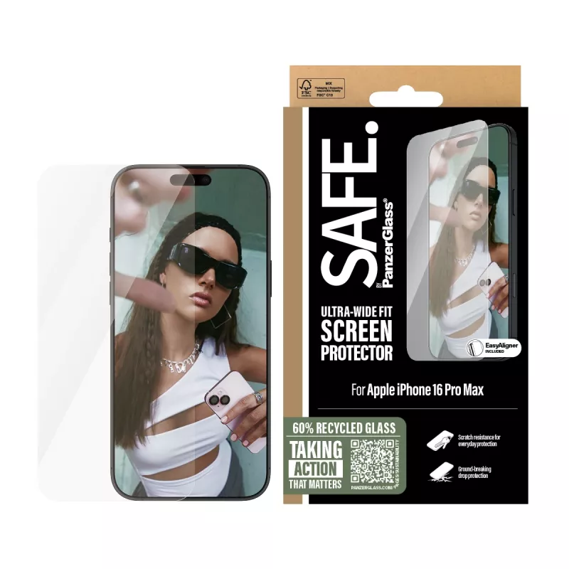 PanzerGlass SAFE. by ® Ekrano apsauga iPhone 16 Pro Max | Ultra-Wide Fit