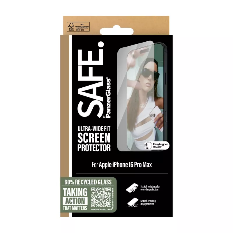 PanzerGlass SAFE. by ® Ekrano apsauga iPhone 16 Pro Max | Ultra-Wide Fit