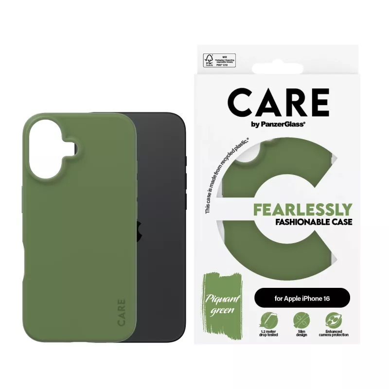 PanzerGlass CARE™ by ® Dėklas Green iPhone 16, Apsauginis, Apple, Apple - iPhone 16, Žalia