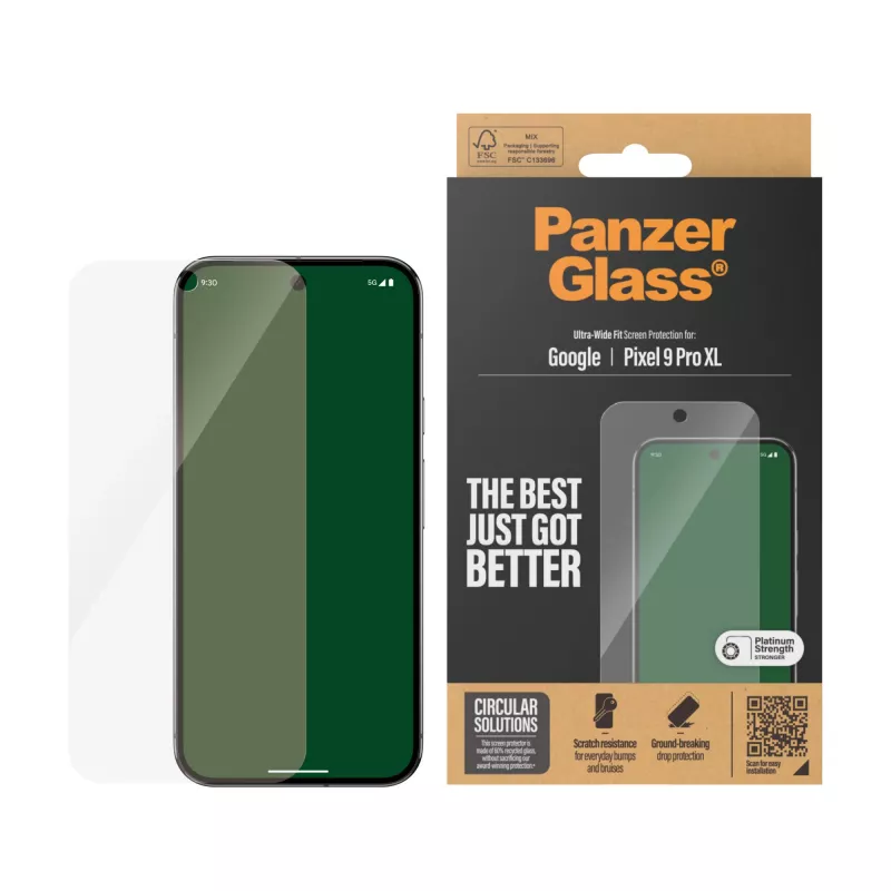 PanzerGlass® Ekrano apsauga Google Pixel 9 Pro XL | Ultra-Wide Fit