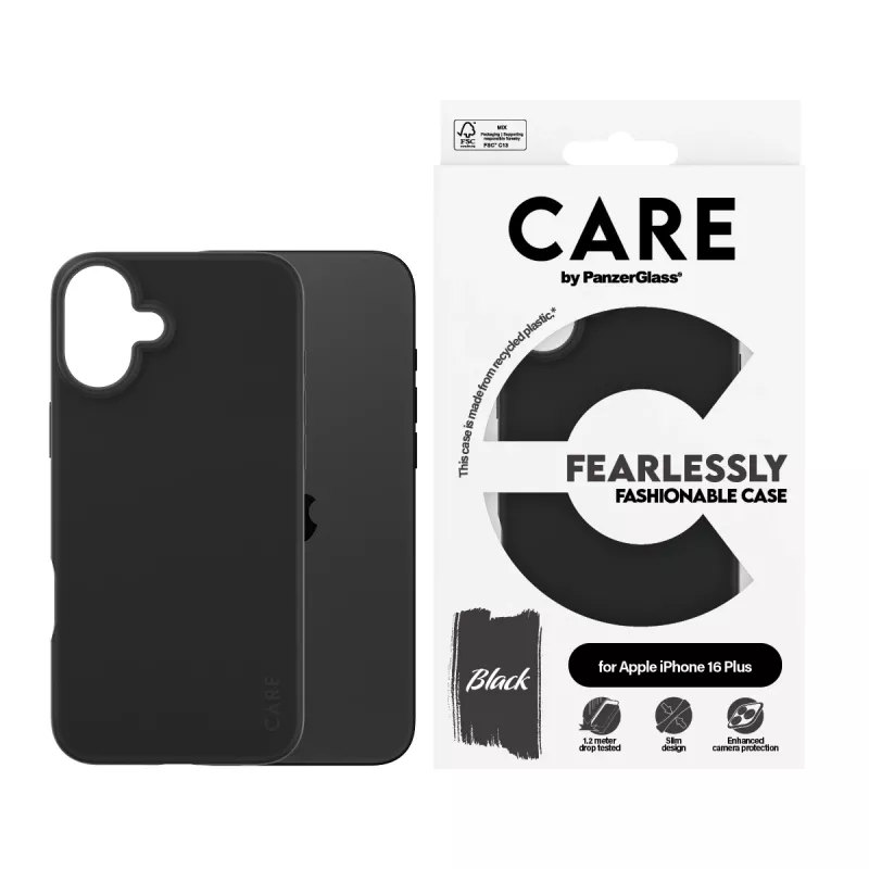 PanzerGlass CARE™ by ® Dėklas Black iPhone 16 Plus, Juodas