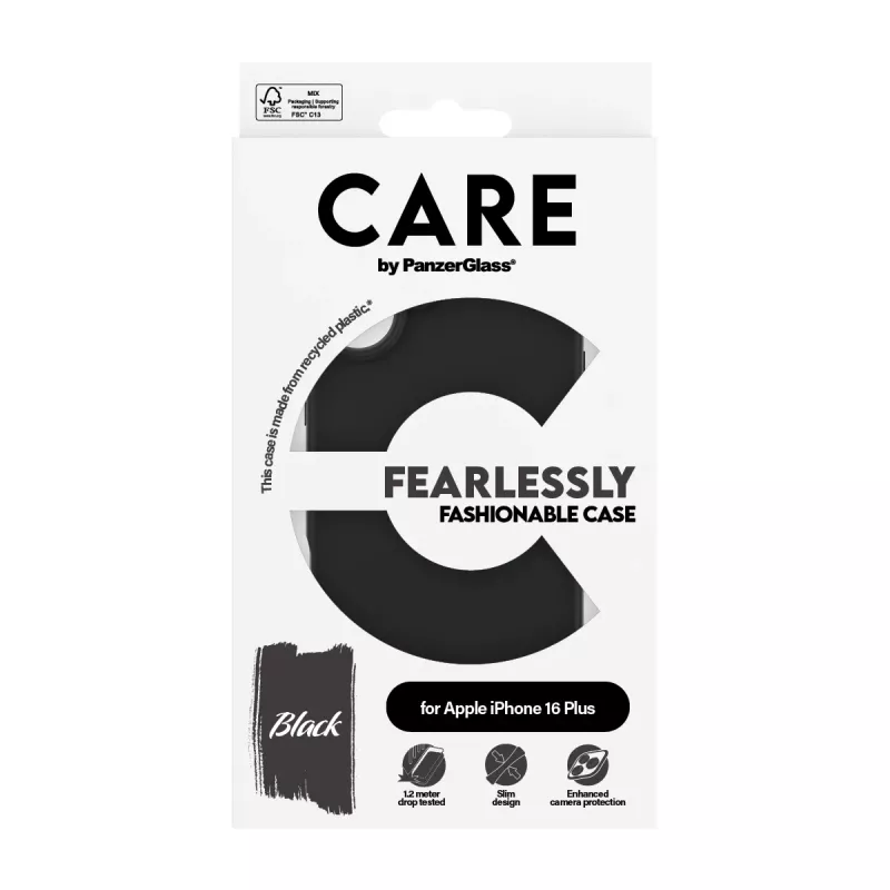 PanzerGlass CARE™ by ® Dėklas Black iPhone 16 Plus, Juodas