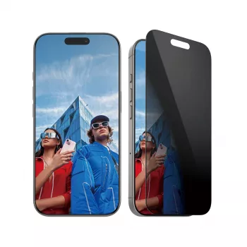 PanzerGlass® Privatumo apsauginis stiklas iPhone 16 Pro | Ultra-Wide Fit su EasyAligner