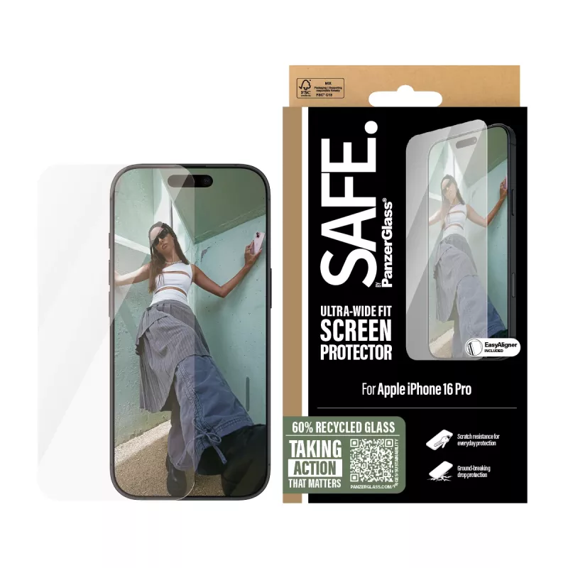 PanzerGlass SAFE.® ekrano apsauga iPhone 16 Pro | Ultra-Wide Fit