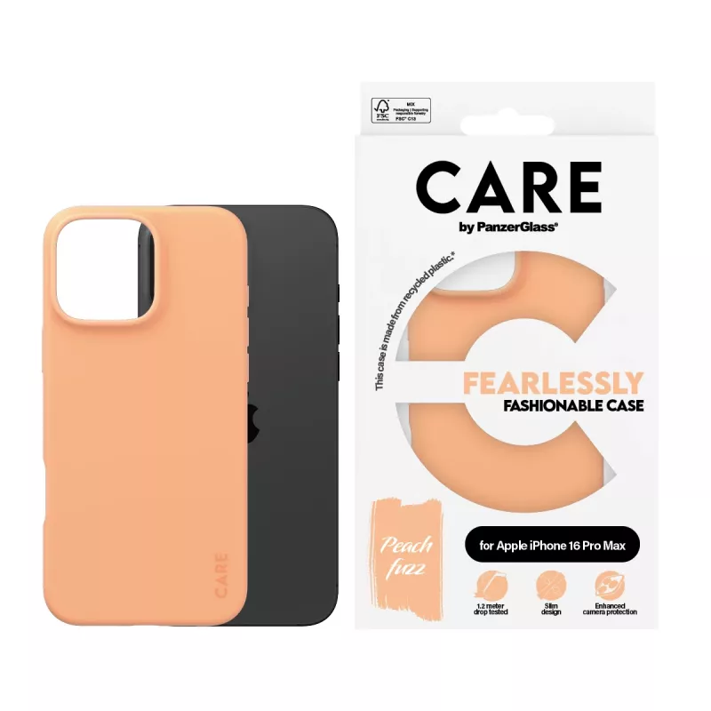 PanzerGlass CARE by Fashionable Case Peachy permatomas dangtelis iPhone 16 Pro Max