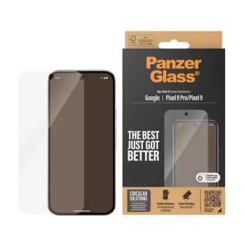 Apsauginis stiklas PanzerGlass Google Pixel 9 | 9 Pro Ultra-Wide Fit atsparus įbrėžimams ir smūgiams