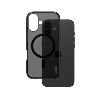 PanzerGlass CARE™ by ® Urban Combat Case Smokey su juodu MagSafe, skirtas iPhone 16