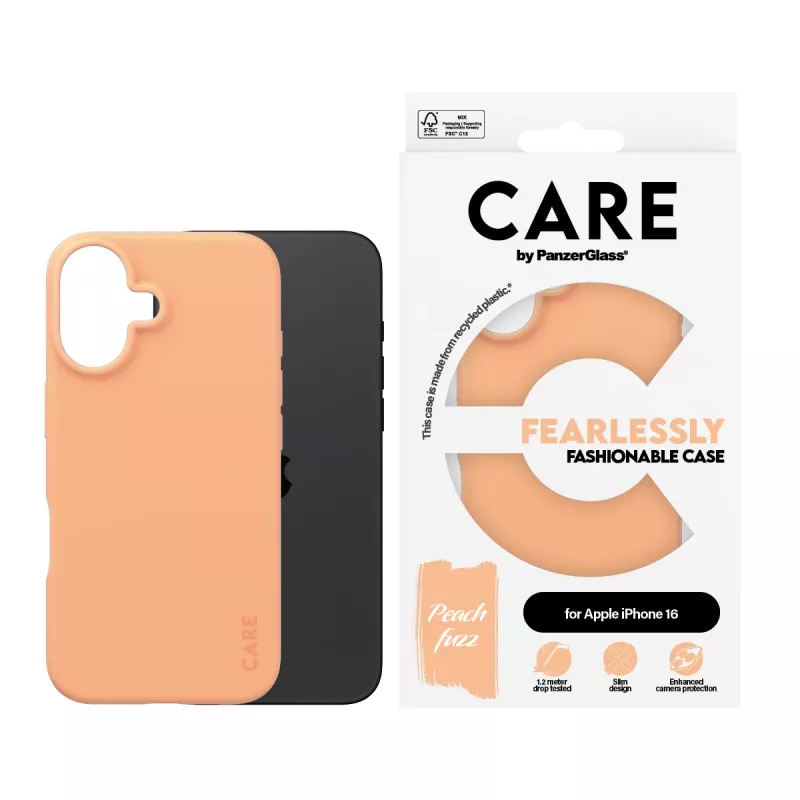 PanzerGlass CARE by Fashionable Case Peachy permatomas dėklas iPhone 16