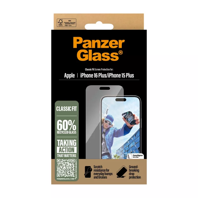 PanzerGlass® Ekrano apsauga iPhone 16 Plus | 15 Plus | Classic Fit