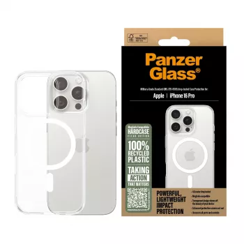 Dėklas PanzerGlass HardCase Skaidrus su Balta MagSafe iPhone 16 Pro