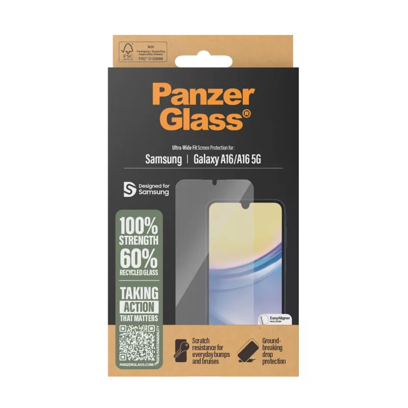 PanzerGlass ® Ekrano apsauga Samsung Galaxy A16 | A16 5G | Ultra-Wide Fit su EasyAligner