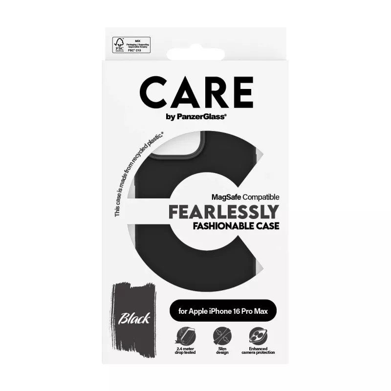 PanzerGlass CARE™ by ® Dėklas Black su MagSafe, iPhone 16 Pro Max